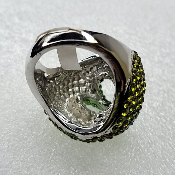 Aqua Green Rhinestone Ring SIZE 5 - other sizes available - Picture 3 of 14